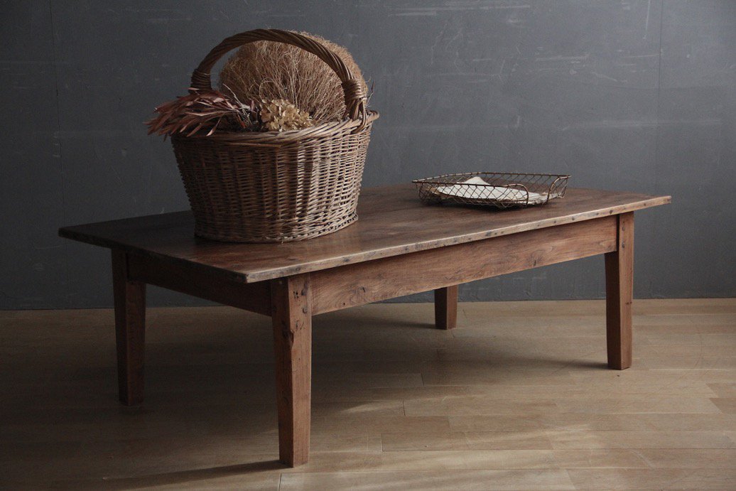フランスアンティーク 木製ローテーブル