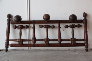 フランスアンティーク 木製　コートフック/ 取手6つ　折りたたみ式