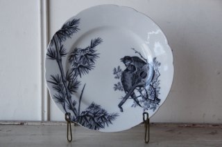 LONGWY窯　鳥とマンドリン柄の大皿