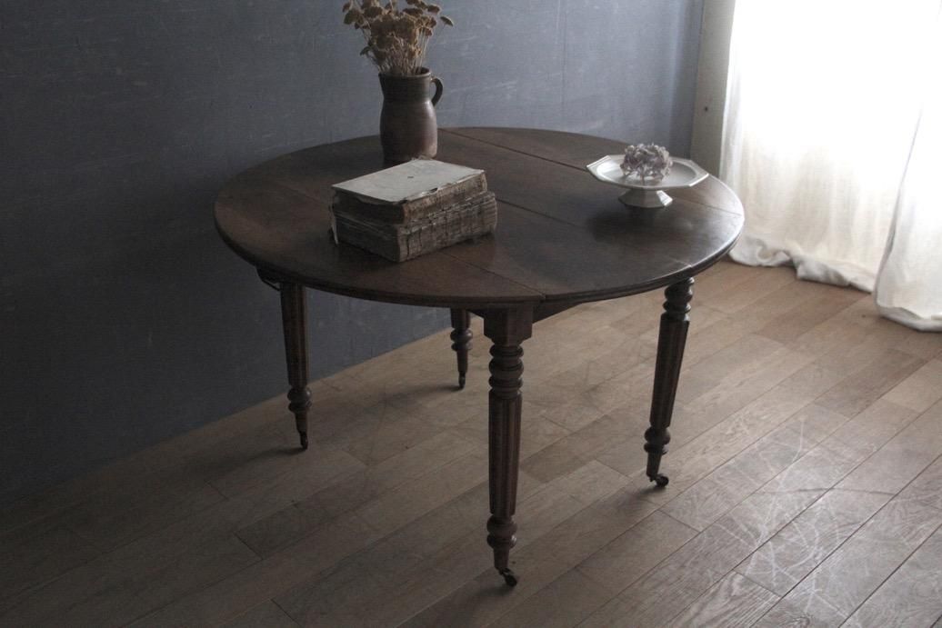 HOLD】フランスアンティーク キャスター付きバタフライテーブル - L