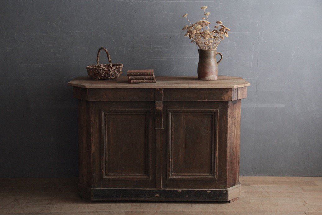 フランスアンティーク 小ぶりな木製カウンター - L'atelier Brocante