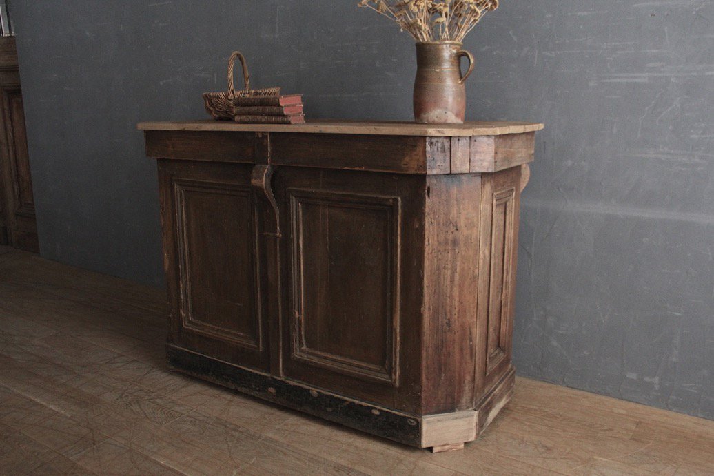 フランスアンティーク 小ぶりな木製カウンター - L'atelier Brocante 