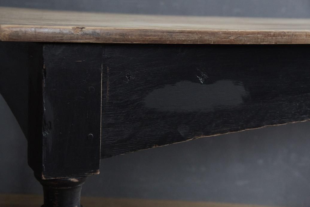 HOLD】フランスアンティーク 木製ダイニングテーブル（脚/黒ペイント