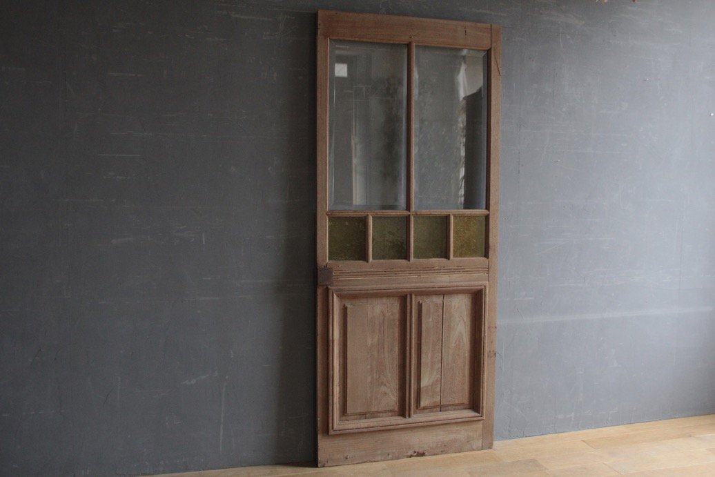 フランスアンティーク ガラス付き木製ドアパネルB - L'atelier 