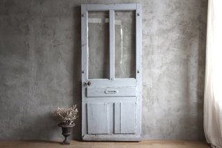 フランスアンティーク ガラスカバーボード付き玄関ドアA/室内ドア 