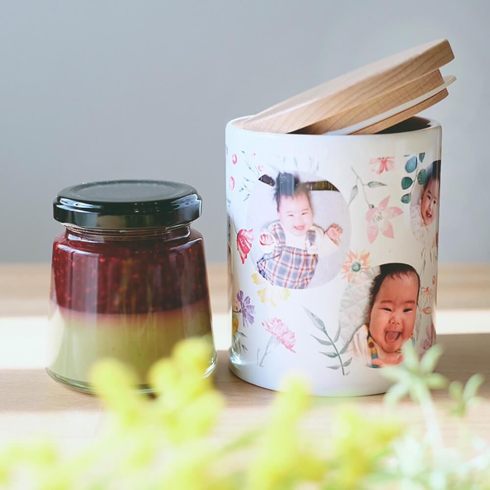 写真と名入れOK】シンプルで使いやすいキャニスター｜祖父母への