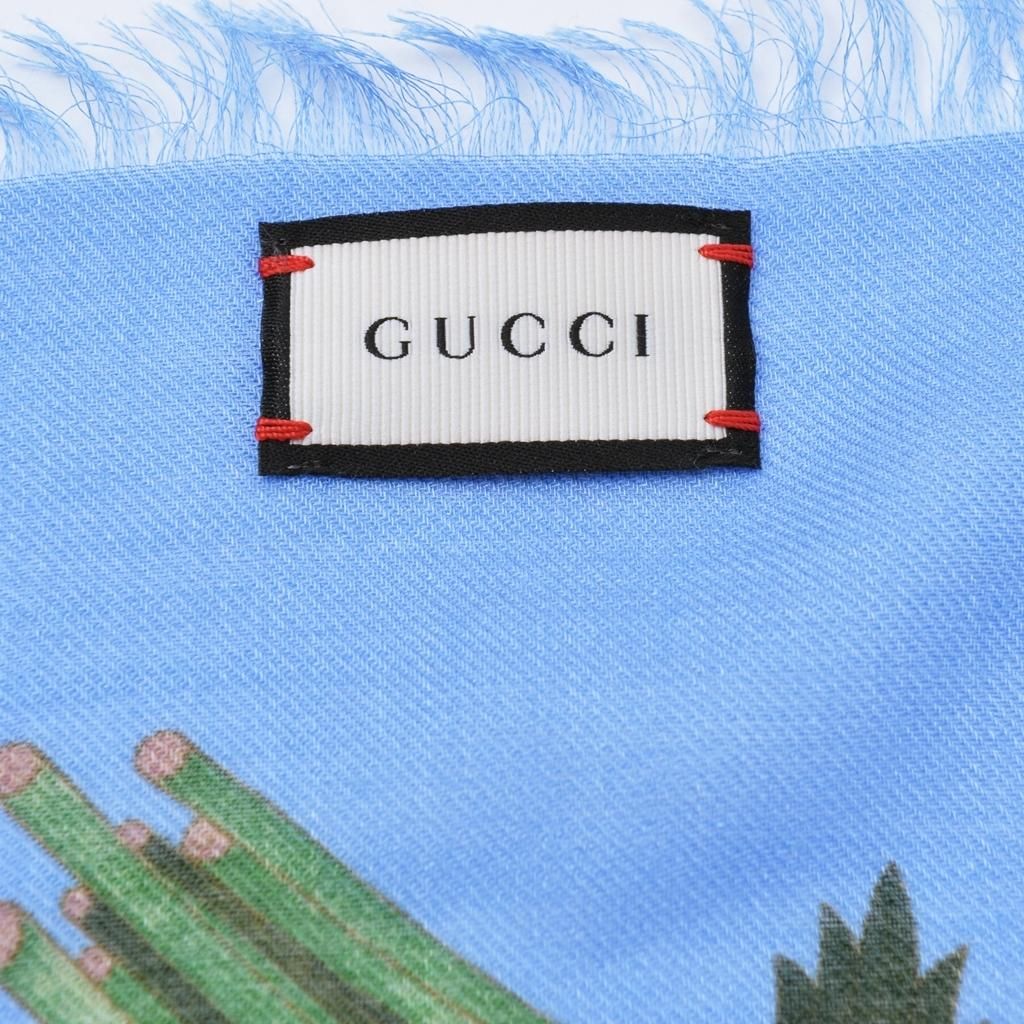 グッチGUCCI 大判 シルク混 花柄 マフラー ストール レディース