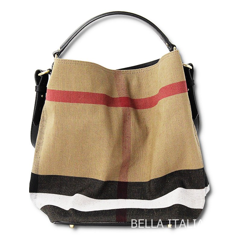 BURBERRY バーバリー ASHBY CANVAS TOTE BAG ミディアム バケット