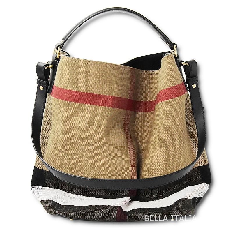 BURBERRY バーバリー ASHBY CANVAS TOTE BAG ミディアム バケット
