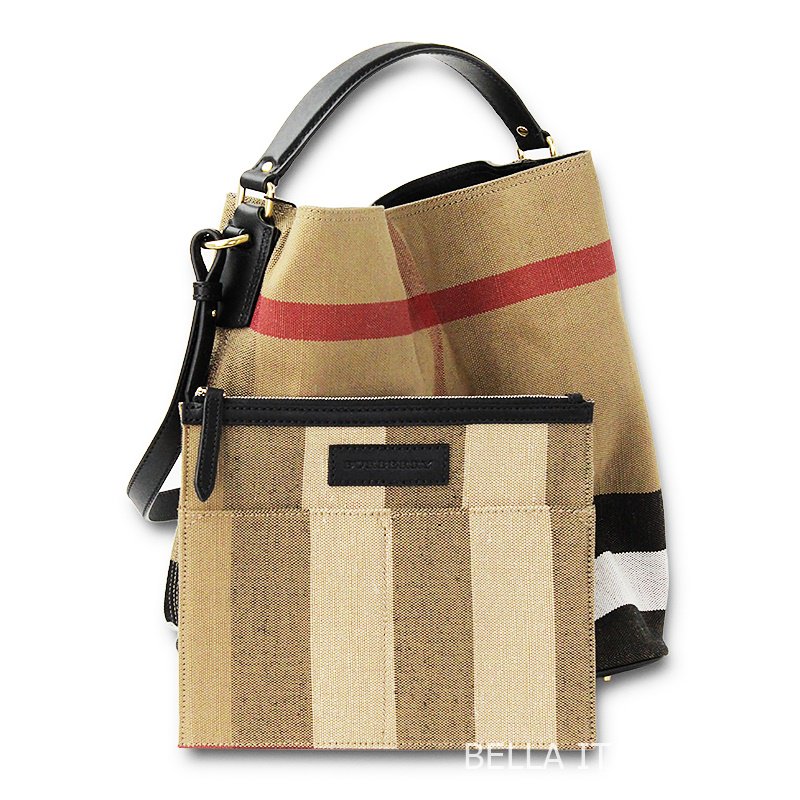 BURBERRY バーバリー ASHBY CANVAS TOTE BAG ミディアム バケット