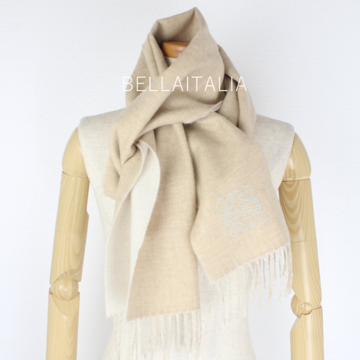 LOEWE(ロエベ) ウール&カシミア バイカラースカーフ ファッション 