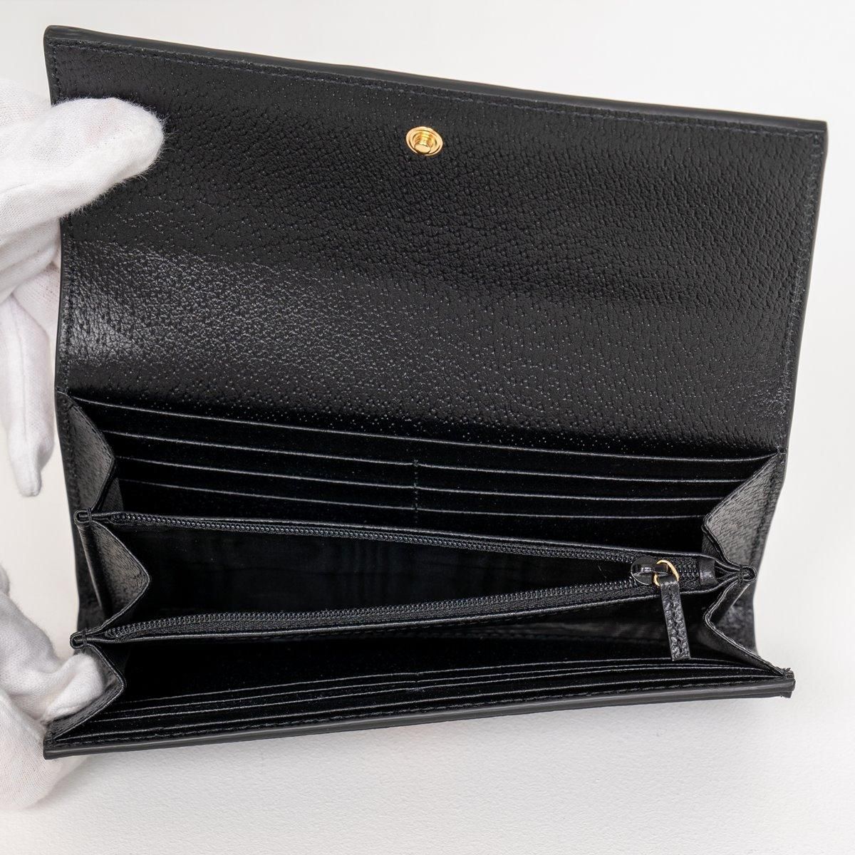 グッチ 財布 ブラック 黒 レザー GUCCI コンチネンタル長財布 グッチ 財布 ブラック 黒 レザー GUCCI コンチネンタル長財布