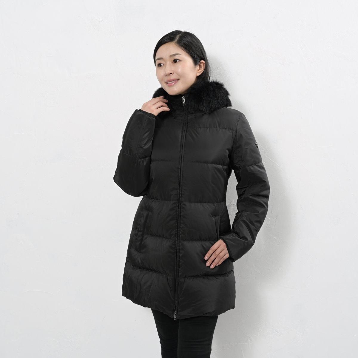 プラダ ダウン PRADA レディース コート ジャケット ファー フード