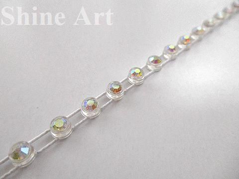 ストレッチラインストーンブレード 3mm (オーロラ/クリア) - Shine Art