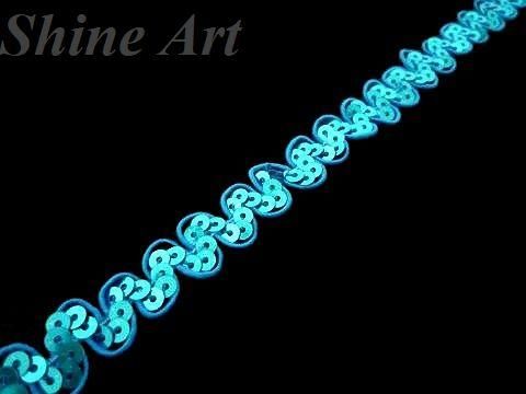 ストレッチ スパンコール ブレード Wave スカイブルーメタリック Shine Art シャインアート ジュエル ファブリック ストレッチ生地 装飾品販売 ストレッチ スパンコール ブレード Wave スカイブルーメタリック Shine Art シャインアート ジュエル ファブリック ストレッチ生地 装飾品販売