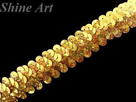 ストレッチ スパンコール ブレード 2row Gold Hg Shine Art シャインアート ジュエル ファブリック ストレッチ生地 装飾品販売