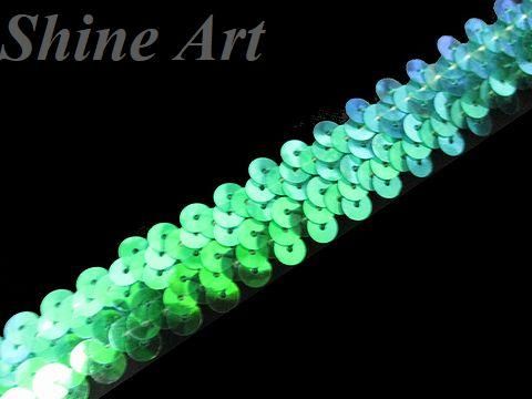 ストレッチ スパンコール ブレード 2row クリア グリーン オーロラ Shine Art シャインアート ジュエル ファブリック ストレッチ生地 装飾品販売 ストレッチ スパンコール ブレード 2row クリア グリーン オーロラ Shine Art シャインアート ジュエル ファブリック ストレッチ生地 装飾品販売