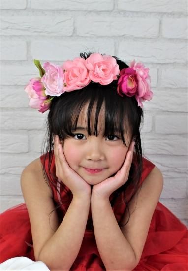 Hd005 ピンク レッド ホワイトリボン付 花冠 フォーマル子供服のレンタルショップ Cherrycot