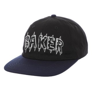 <img class='new_mark_img1' src='https://img.shop-pro.jp/img/new/icons1.gif' style='border:none;display:inline;margin:0px;padding:0px;width:auto;' />BAKER (١) SPIKE SNAP BACK CAP BLACK NAVY
