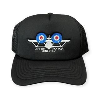 <img class='new_mark_img1' src='https://img.shop-pro.jp/img/new/icons1.gif' style='border:none;display:inline;margin:0px;padding:0px;width:auto;' />SANTA MONICA AIRLINE (󥿥˥饤) BI-PLANE TRUCKER HAT BLACK SMA 