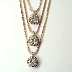 K18PG・ダイヤモンド1.0ct（SIクラス・鑑別書カード付） 3ストーン3