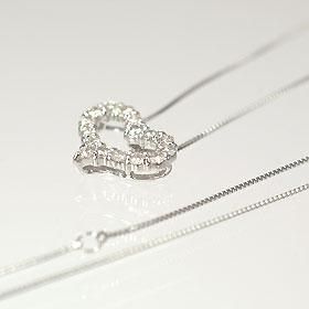 オープンハートダイヤモンドネックレス0.3ct プラチナ ダイヤモンド ネックレス 0.3ct 一粒 プラチナ 大粒0.3カラット