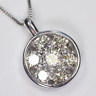 ダイヤ 0.2ct K18WG ペンダント ネックレス プリンセス スマート