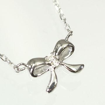 2-2297 K10WG ダイヤ0.1ct ネックレス