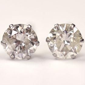 プラチナ・ダイヤモンド1.0ct(鑑別書付) スタッドピアス 1 プラチナ・ダイヤモンド1.0ct(鑑別書付) スタッドピアス 1