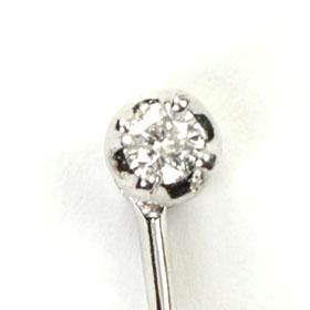 ダイヤモンドピアス　計0.3CT K18WG TOBExx | K18WG_天然ダイヤモンド_唇(キスマーク)のピアス_0.3ct