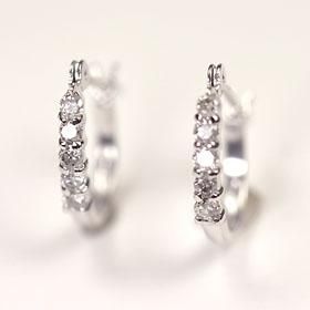 天然ダイヤモンド0.2ct×ホワイトゴールド エタニティーピアス