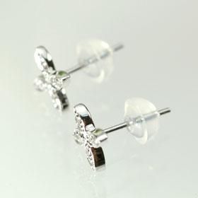 K18WG・ダイヤモンド0.1ct フラワーピアス - DIAN POOL ダイアン