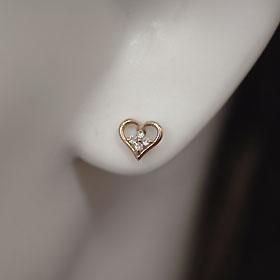 P*S様 K18PG ダイヤモンド ハート ピアス K18PG・ダイヤモンド0.06ct ハートフラワーピアス - DIAN POOL