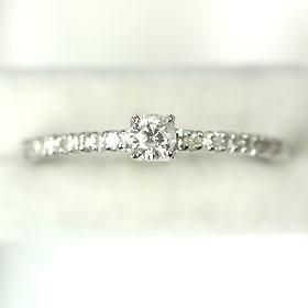 天然ダイヤモンド0.15ct×ホワイトゴールド エレガンスリング