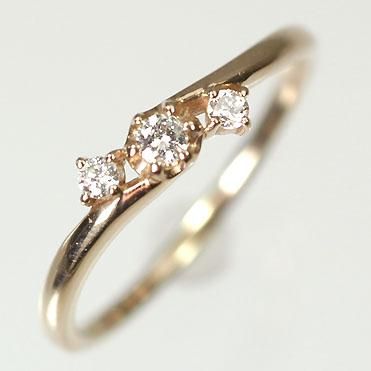 K18PG・ダイヤモンド0.1ct（SIクラス・鑑別書カード付） スリー