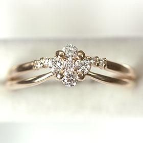 K18PGダイヤモンドリング　13号 TS】K18PG／0.28ctダイヤリング 指輪 13号 : ハンドメイド素材の