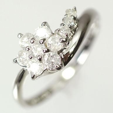 経典 プラチナ スウィートフラワー10リング ダイヤモンド0.5ct アクセサリー