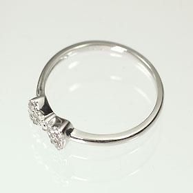 K10WG・ダイヤモンド0.13ct リボンパヴェリング - DIAN POOL