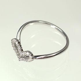 K18WG ハート♡ダイヤモンドリング0.2ct K18WG・ダイヤモンド0.2ct オープンハートリング - DIAN POOL