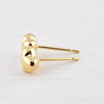 K18 ぷっくりハートピアス 5mm イエローゴールド - DIAN POOL