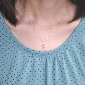 カエルk10 ペリドットネックレスチェーンSV925 40センチ