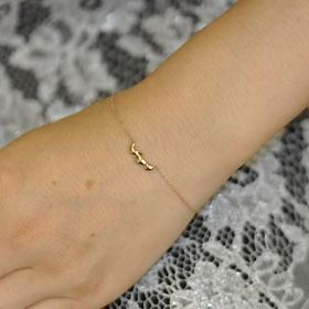 K10PG・ダイヤモンド0.03ct トリプルハートブレスレット（ダイヤモンド