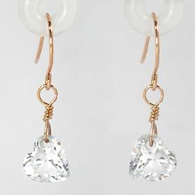 K18 ふっくらハートのフックピアス K18 ハートピアス（5mm、0.7mm芯) | ピアス(地金),ハート