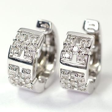 K18WG・ダイヤモンド0.22ct ピアリング - DIAN POOL ダイアンプール