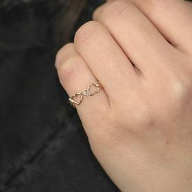 K10PG・ダイヤモンド0.006ct ピンキーリング - DIAN POOL