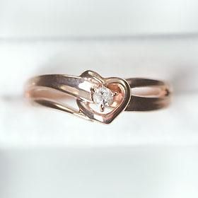 K10PG・ダイヤモンド0.03ct ピンキーリング - DIAN POOL