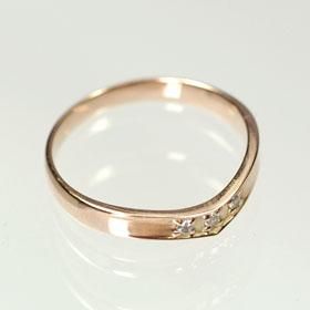 K10PG・ダイヤモンド0.03ct ピンキーリング - DIAN POOL