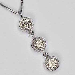 スリーストーンダイヤモンドネックレス -ジュエリー通販