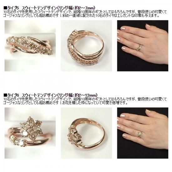 ピンクゴールド指輪リングダイヤモンド 1カラット