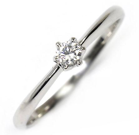 婚約指輪 プラチナ・ダイヤモンド0.1ct（SIクラス・鑑別書カード付